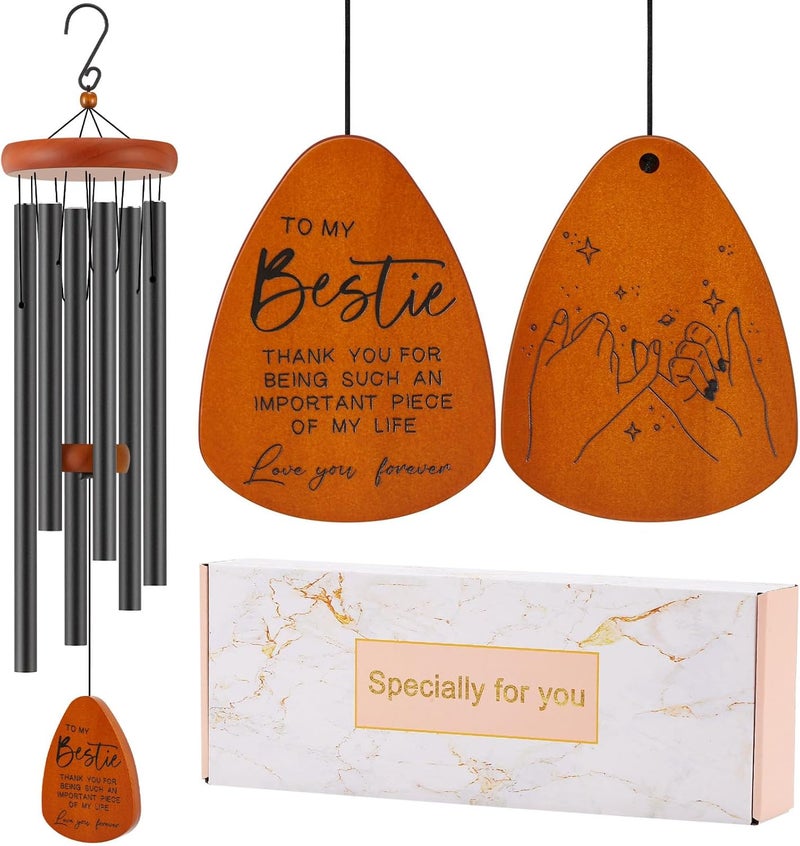Oprever Bestie Gift for Women, Friend Gifts for Women, Unique Friendship Sister Gifts for Birthday, Valentines Day, Galentines, Mothers Day, Christmas, 32 Inch Wind Chimes Gift for Home Decor - Image 1